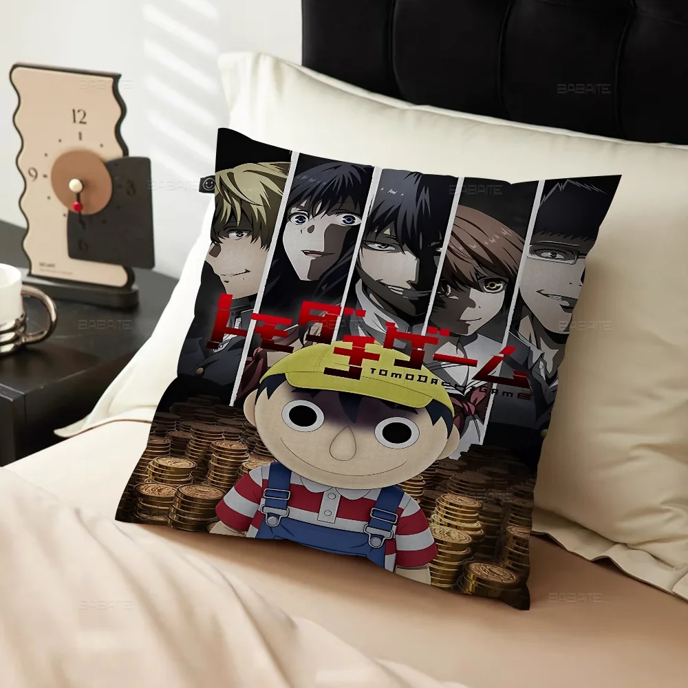 Japanese Animation Tomodachi Game Office Cushion Pillowcase Car Cover45X45CM Lumbar Sofa Pillowcover