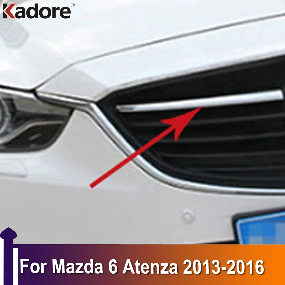 

Накладки на переднюю решетку гриля для Mazda 6 Atenza 2013 2014 2015 2016, хромированная Автомобильная наклейка из АБС-пластика, внешние аксессуары, Стайл...