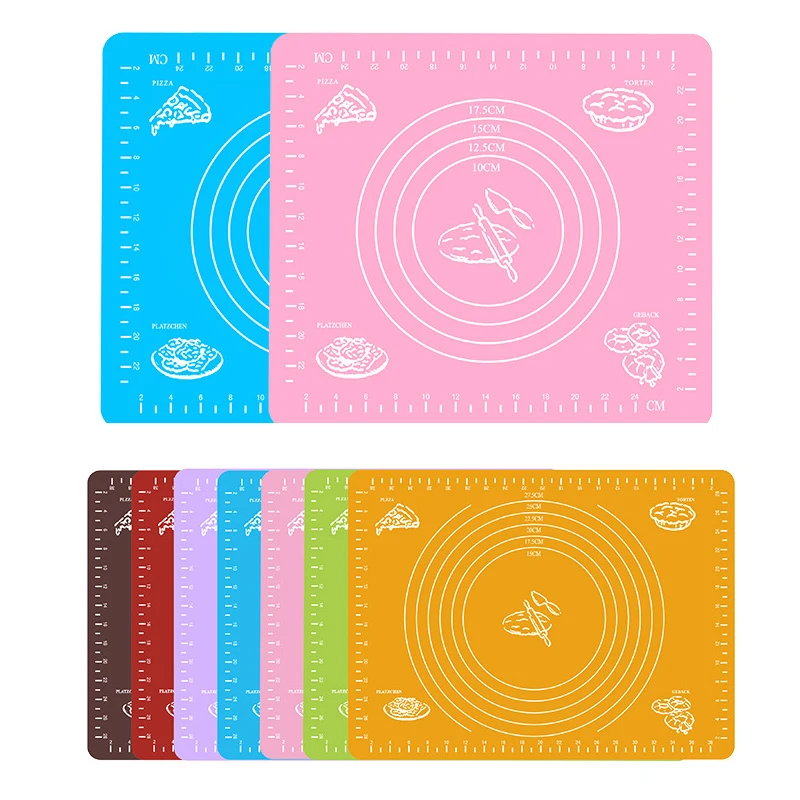 

Kitchen Kneading Dough Mat Silicone Cookie Cake Baking Mats BBQ Tools Thick Non-stick Rolling Mats Pastry Board Sheet Pads