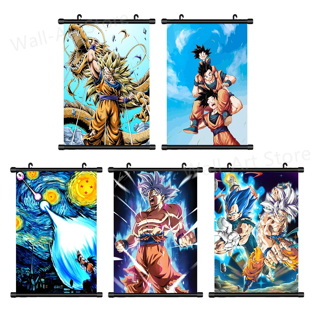 

Japanese Anime Wall Art Poster Dragon Ball Goku Canvas Hanging Scrolls Painting Wall Pictures Modular Living Room Home Decor