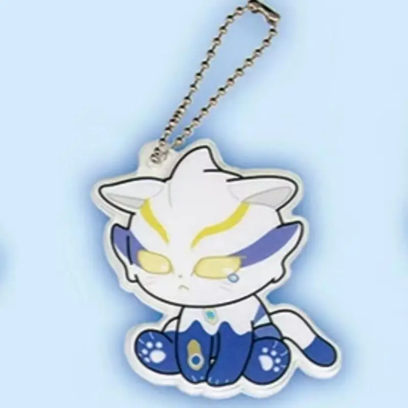 Фото Аутентичный акриловый брелок Bandai Ultraman Sitting Cat, окружающее украшение-подвеска, подарок-сюрприз №5