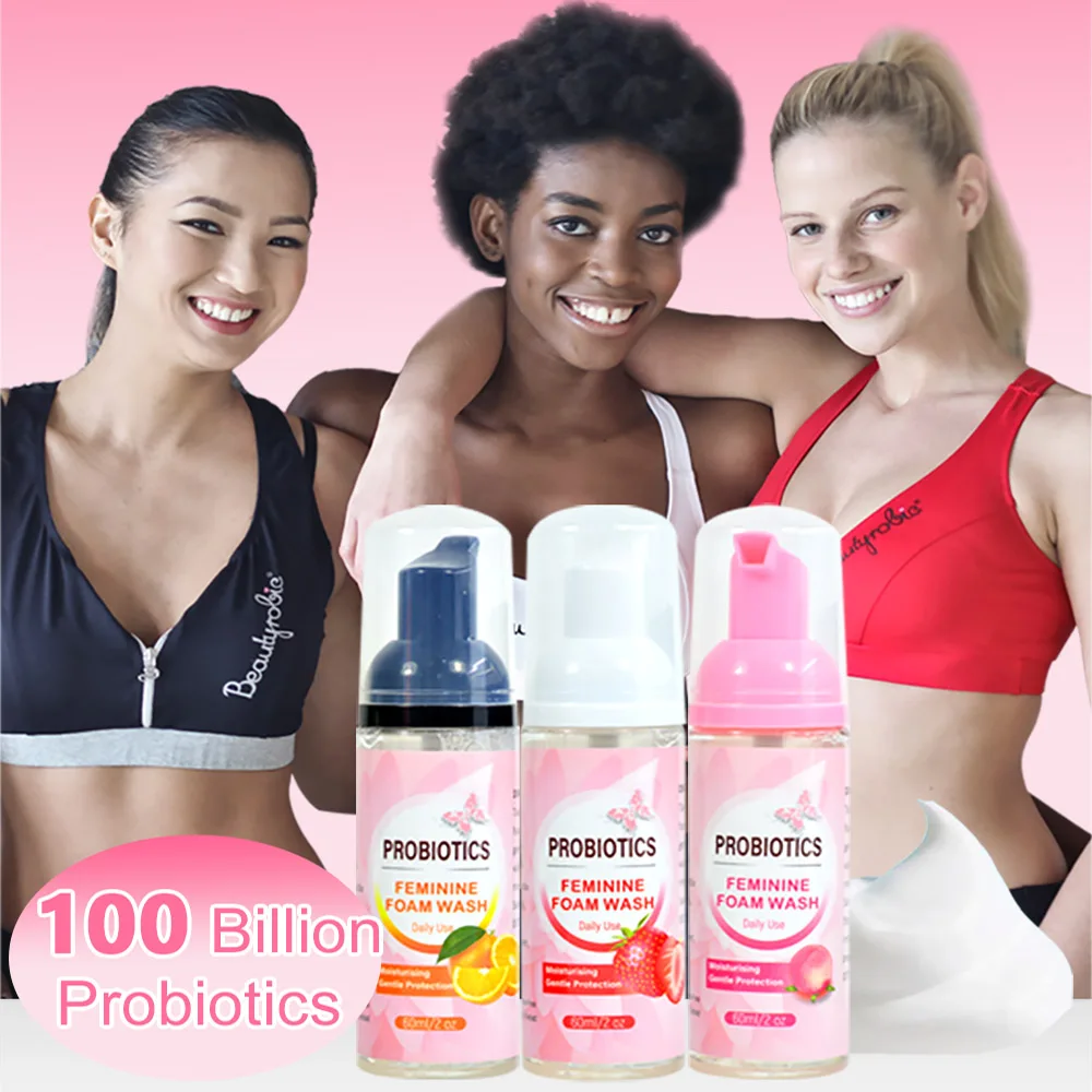 2x60ml Probiotics Shower Gel Moisturize And Refresh The Intimates Lymphatic Drainage Herbal Wash For Women Ph Balance Body Care