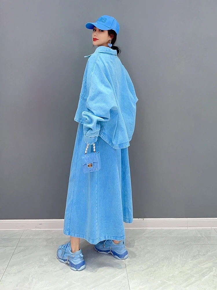 Женское свободное платье-майка Ковбойское Двухслойное платье большого размера