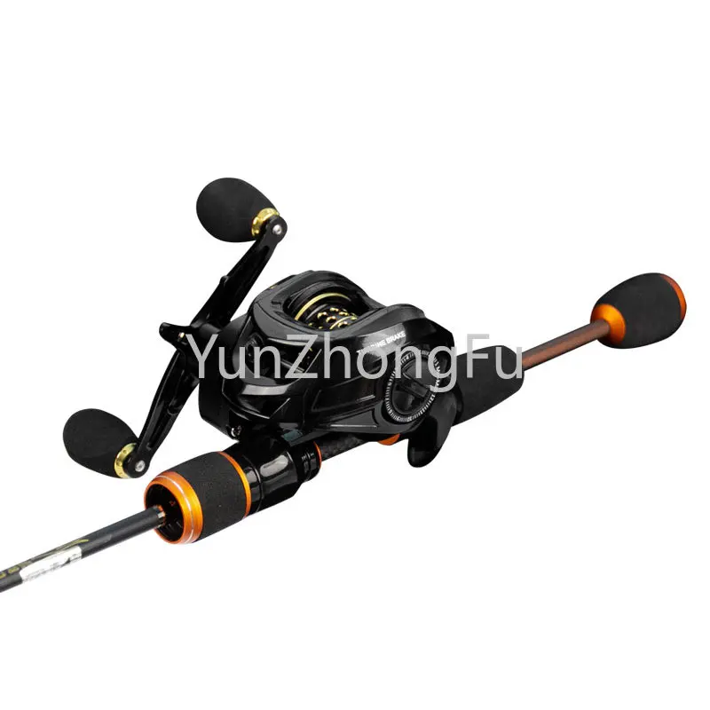 

Спиннинговая катушка с прямой ручкой и белой полосой