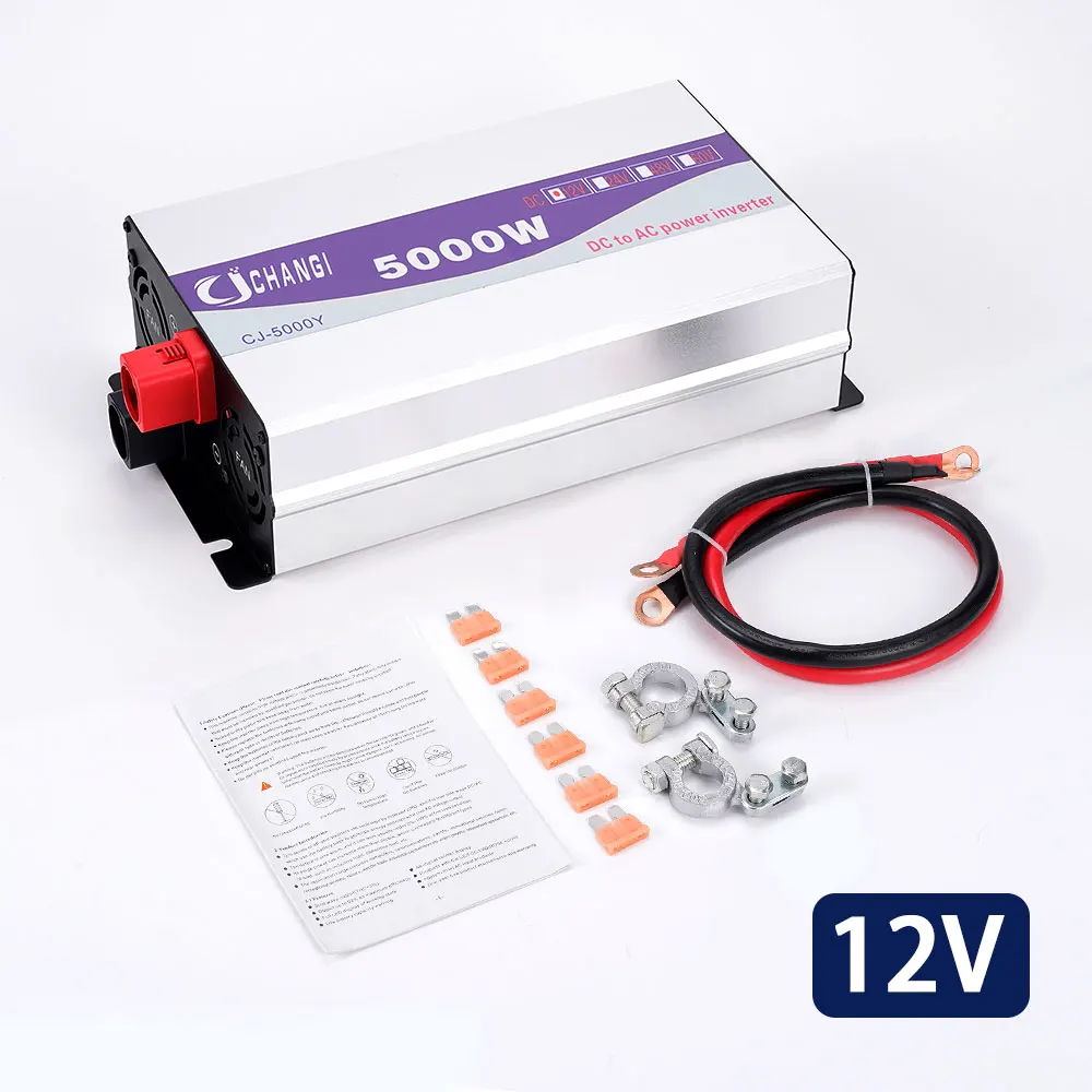 

5000W Car Inverter Modified Sine Wave Power DC 12V/48V to AC 220V Voltage Transformer LCD Display Converter Charger Adapter