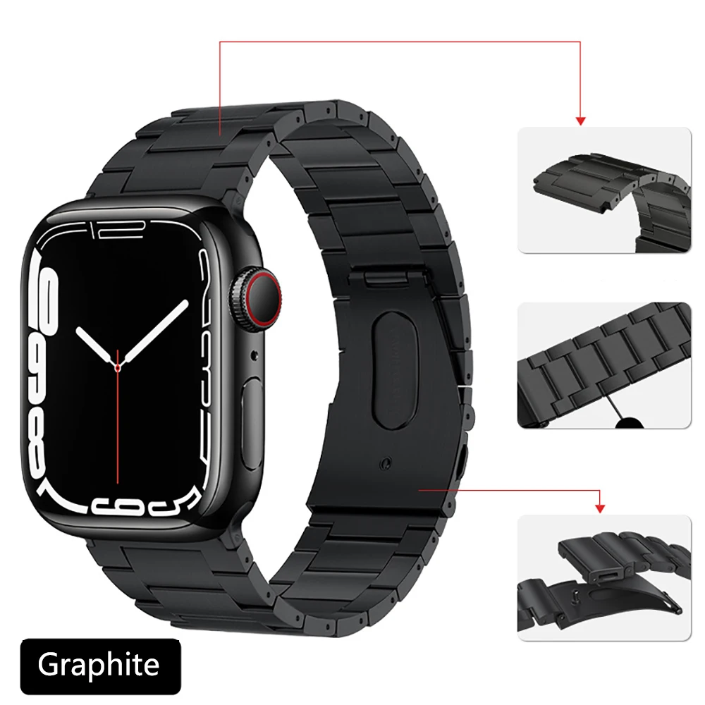 Titanium Metal Strap for Apple Watch Ultra 49mm 8 7 45mm 41mm Lightweight bracelet Band iWatch 6 5 4 SE 44mm 42mm 40mm 38mm Belt