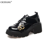 british style jk small leather shoes women 2022 autumn winter ladies platform loafers girl school style high heel small size 33