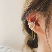 real gold plating south korea east gate pearl ferromagnetic ear bone clip net red temperament without ear hole earrings