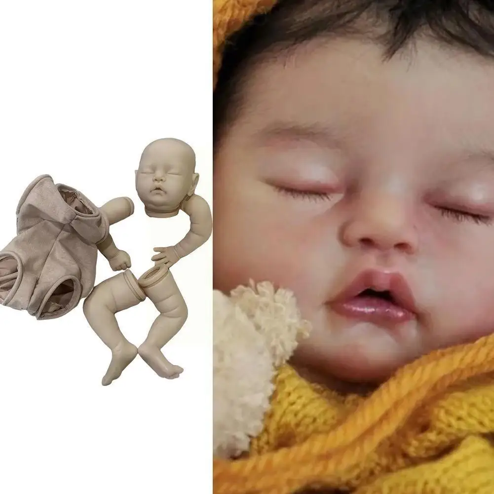 

New 19inch Vivia Sweet Sleeping Reborn Dolls Kit With Diy Cloth Dolls Unpainted Kit Unfinished Body Assembly Parts Unassemb P7z9