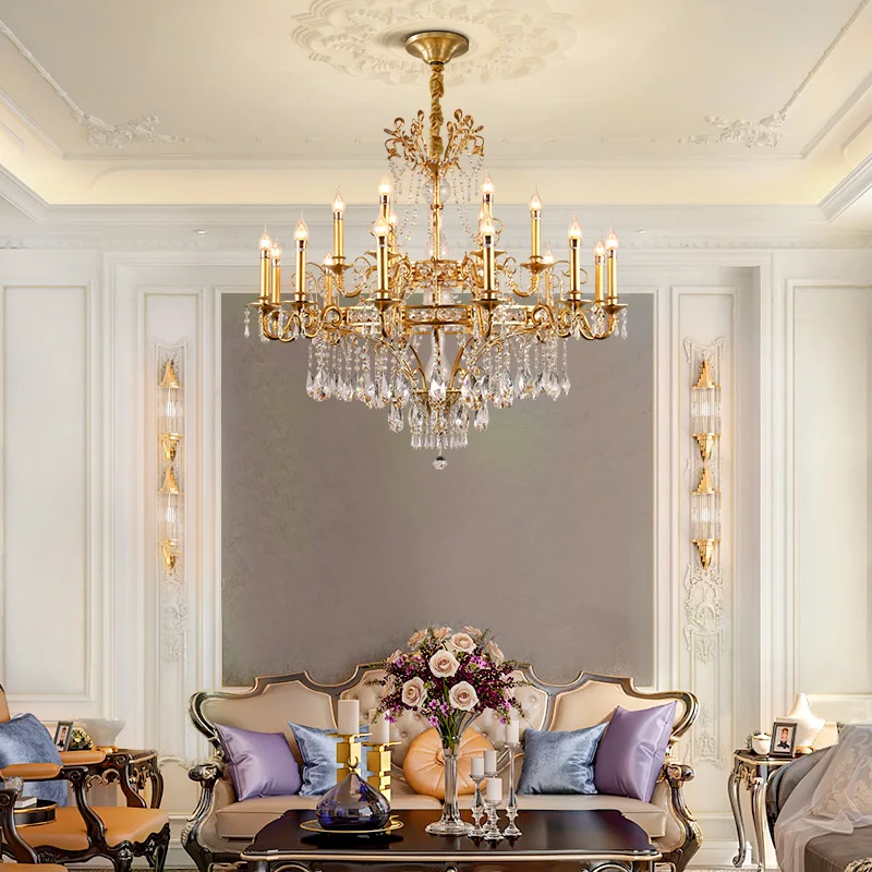 Европейские подвесные светильники латунные для гостиной освещение столовой