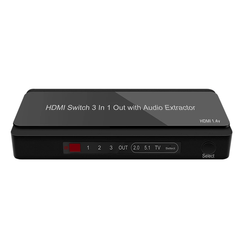

HDMI-Compatible Audio Three-In-One 4K Audio Splitter HDMI Switcher Three-in and One-Out with Audio Separation