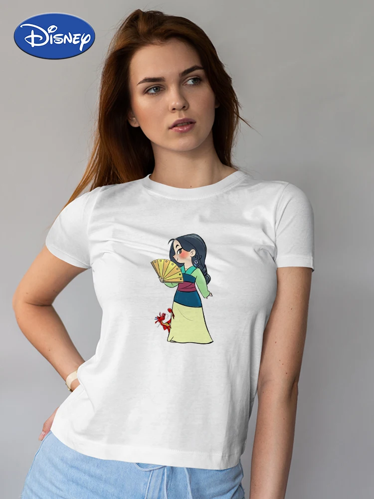

Mulan China Harajuku T Shirt Disney Princess Women Top Short Sleeve American Street Summer 2022 Vacation Fashion Fast Delivery
