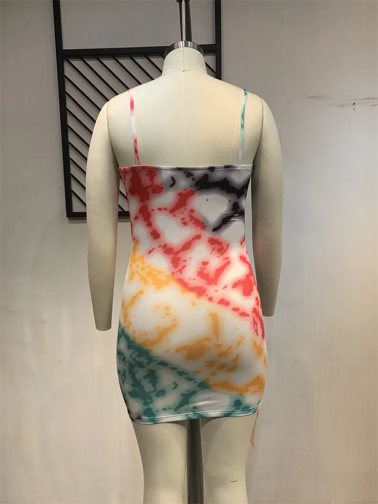 Plus Size Dresses for Women Summer Sexy Slip Sleeveless Elegant Tie Dye Maxi Dress Summer Clothes Whol 3xl 4xl 5xl 6xl