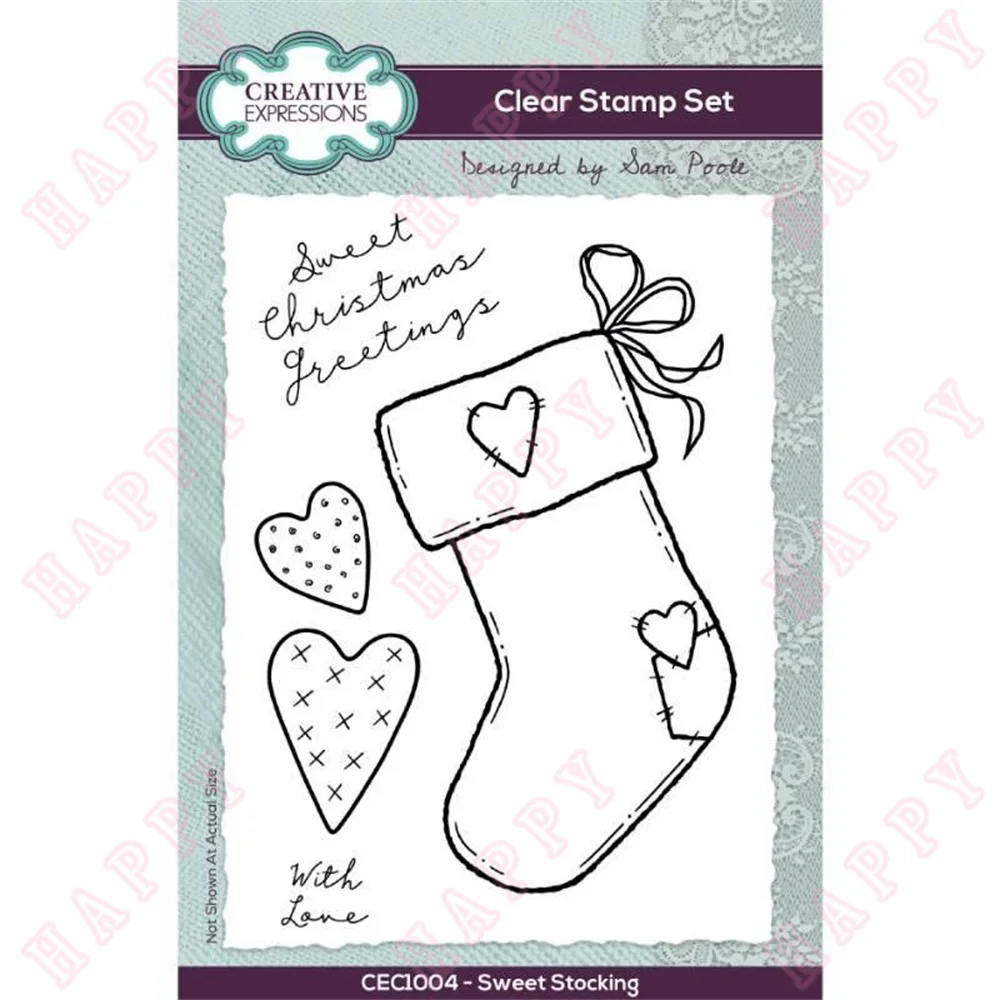 

2022 New Christmas Sweet Stocking Stamps Tag Envelope Photo Frame Scrapbook Diary Diy Decoration Craft Making Greet Cards Mould