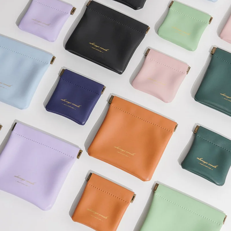 

Unisex Pu Leather Portable Coin Purse Small Earphone Bag Headphone Organizer Mini Sundry Cosmetic Lipstick Change Storage Packet