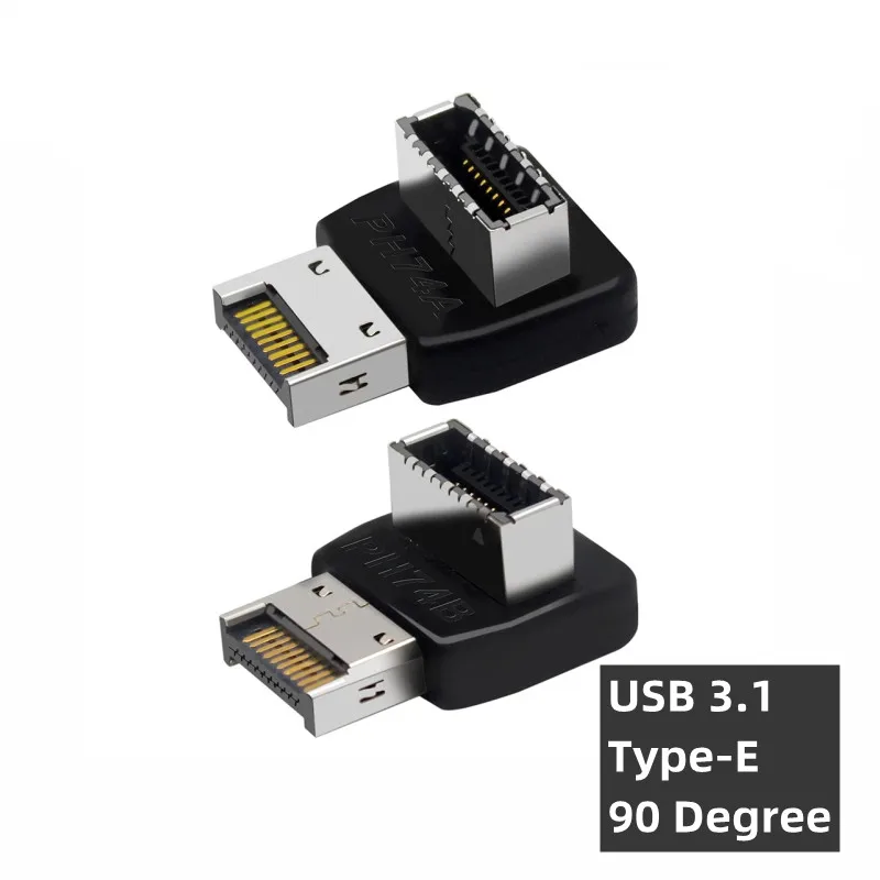 (2PCS) USB 3.1 Type-E 90 Degree Converter USB Header Adapter for Motherboard Connector Computer PC Accessories Desktop DIY Parts