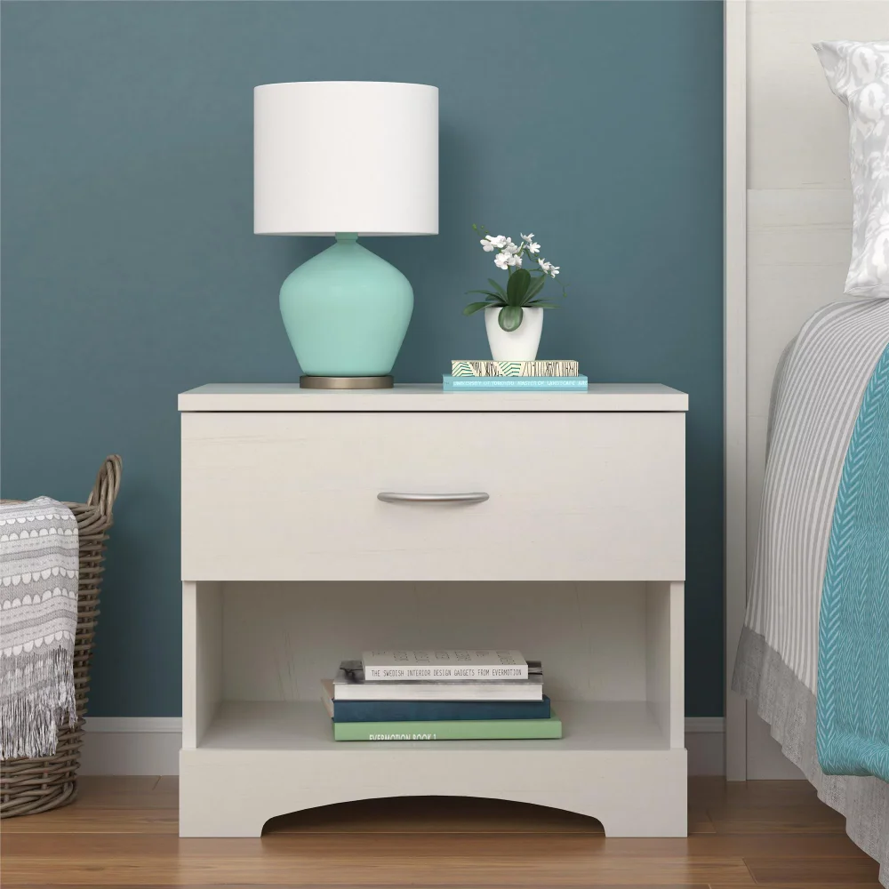 

Ameriwood Home Crescent Point Nightstand, Multiple Colors - Ivory bedroom furniture