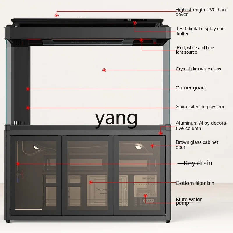Yjq большая цистерна для рыбы аквариум в промышленном стиле супербелый стеклянный