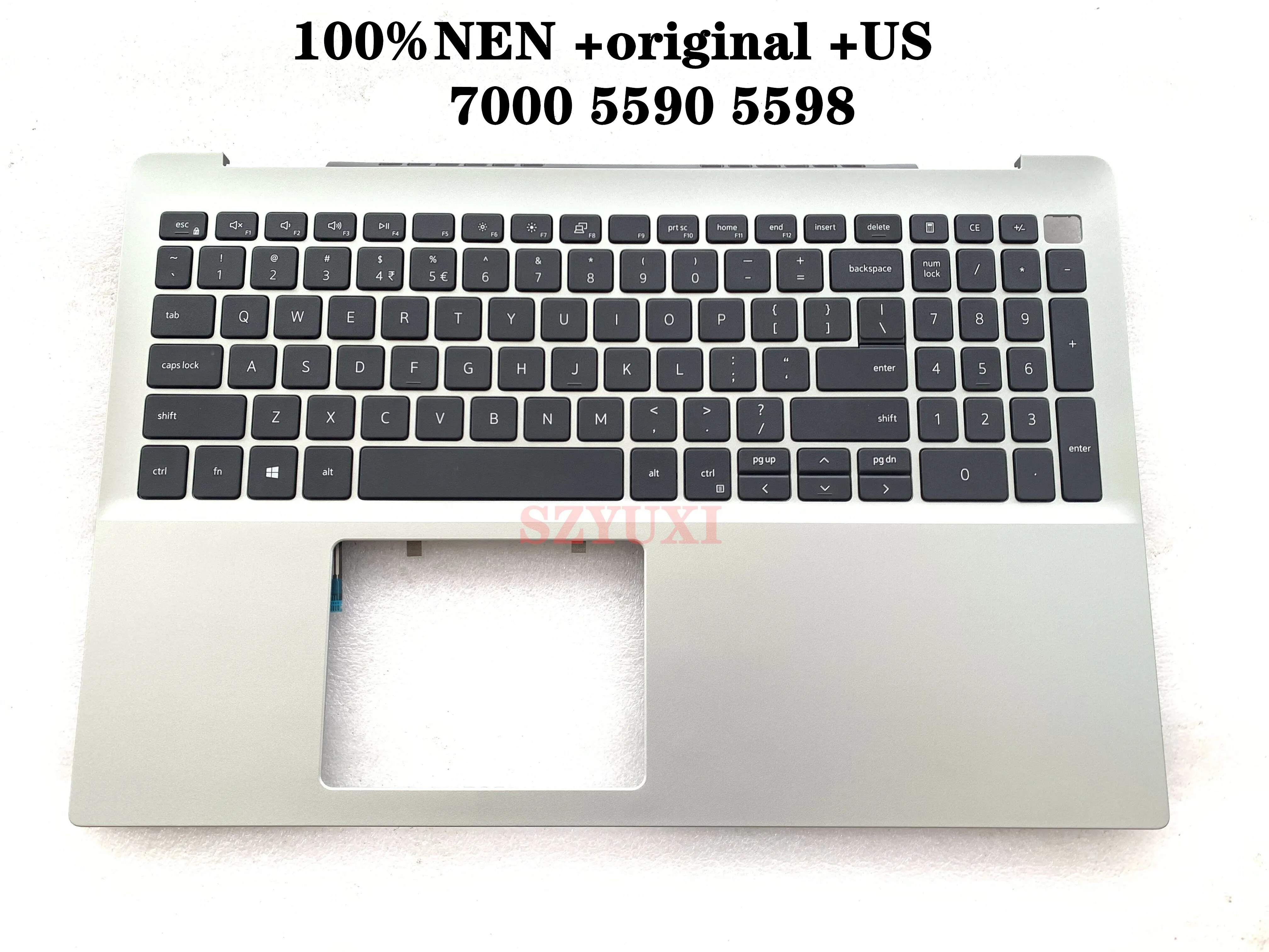 

100%New US For Dell Inspiron 5590 5598 keyboard with Palmrest non-Backlit Assembly silver NPDJ2
