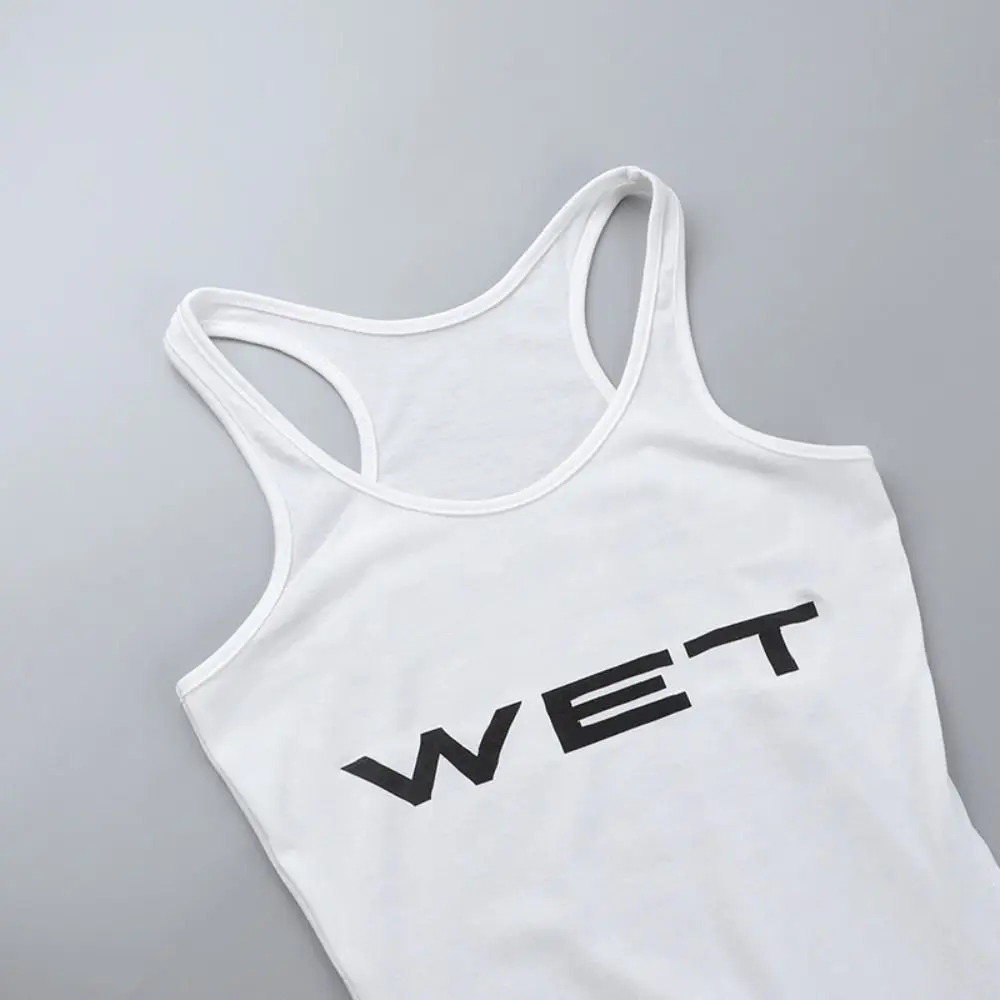 Модный облегающий комбинезон с буквенным принтом шорты U-образным вырезом