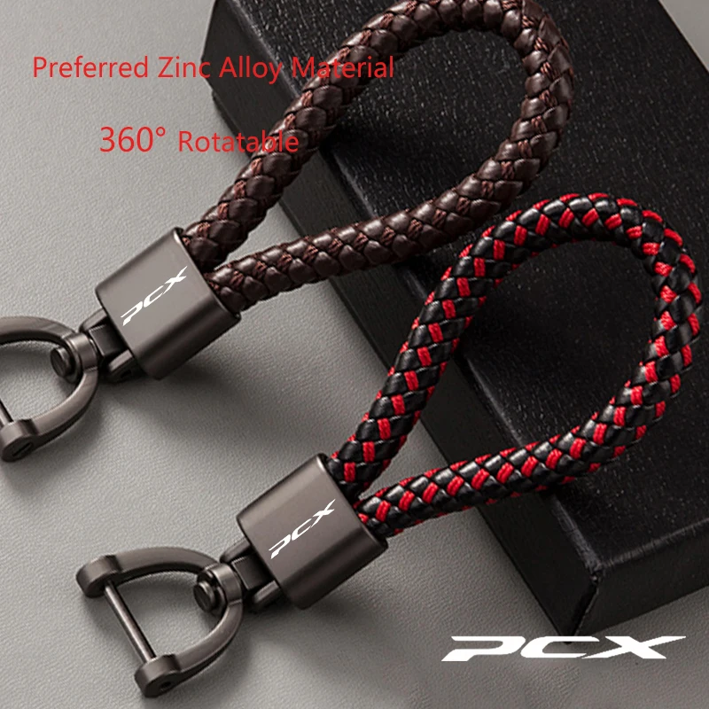 

For Honda PCX 125 150 160 PCX125 PCX150 PCX160 2021 2022 Accessories Custom LOGO Motorcycle Braided Rope Keyring Metal Keychain