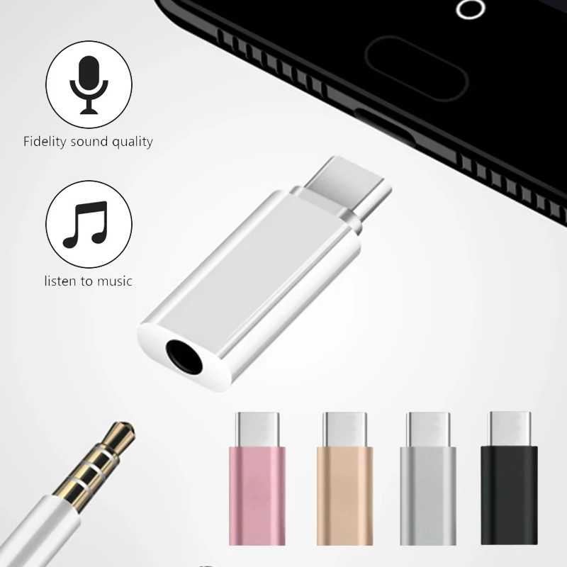 

Universal Metal Type-C Female To 3.5mm Jack Male Earphone Adapter For Huawei Xiaomi Headphone Speaker Headset Audio Connector