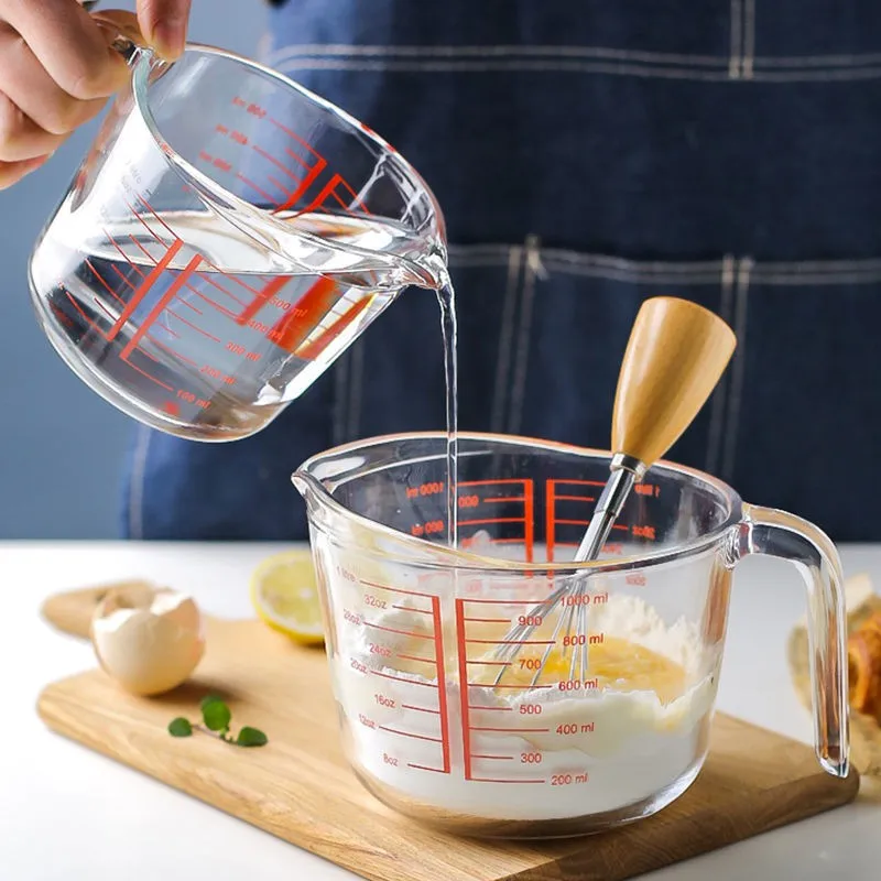 

New Measuring Cup Tempered Glass Heat Resistant Measuring Glass Jar With Handle Kitchen Restaurant Baking Kitchenware George