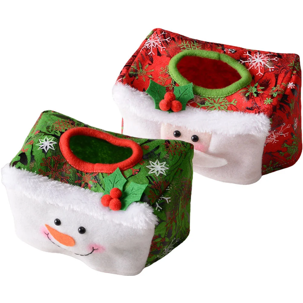 

Tissue Box Christmas Cover Holderbag Snowman Holiday Decorations Organizer Desktop Decoration Party Storage Decor Multi Home
