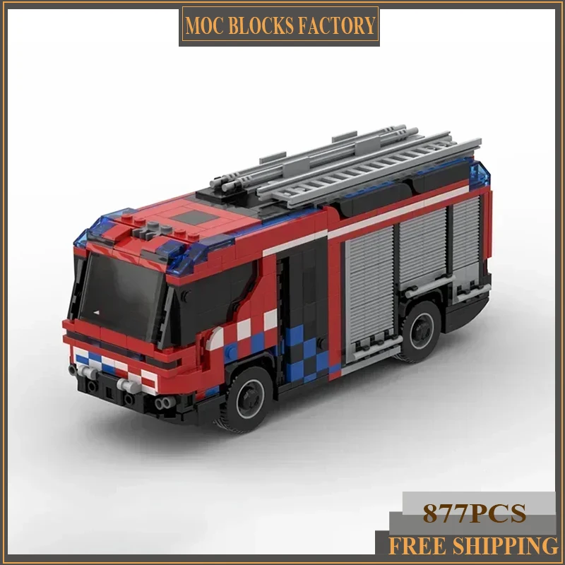 Модель городского автомобиля Moc строительные блоки Amsterdam RT гибридный пожарный