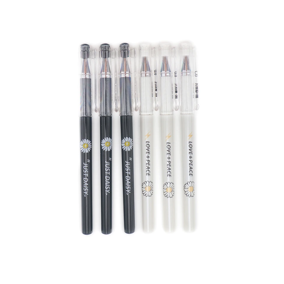 

6pcs Creative Kawaii Gel pen 0.5mm Black/Blue ink Short Neutral pen For Kids Writing Pocket Pen For Office Stationery Supplies