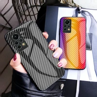 luxury tempered glass case for infinix hot 12 play 12i 11s 10s note11pro carbon fiber phone case for spark 8c go 2022 smart 6 5