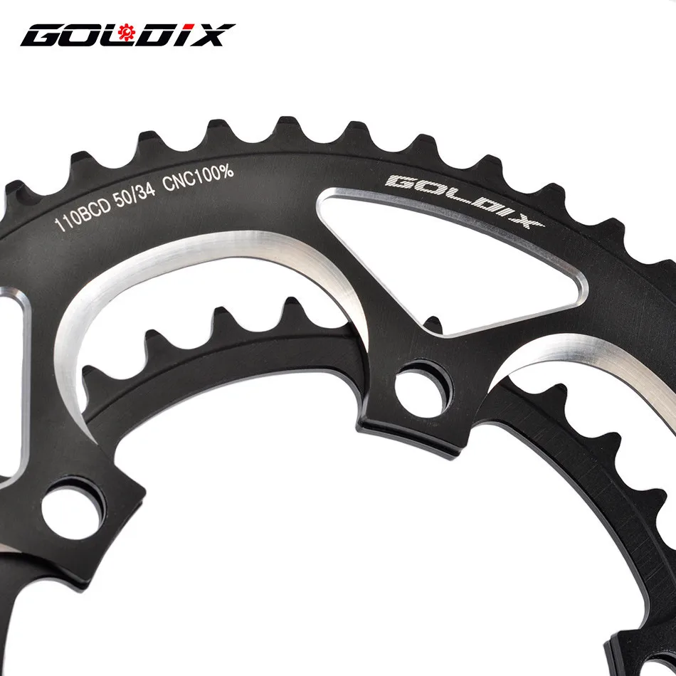 GOLDIX 110BCD 50T/34T forSRAM FSA Chainring Road Bicycle Chainwheel Plate Double Round ChainRing 9/10/11S Ultralight Bike Parts images - 6