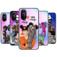 super mom baby girl boy clear phone case for huawei honor 20 10 9 8a 7 5t x pro lite 5g black etui coque hoesjes comic fash de