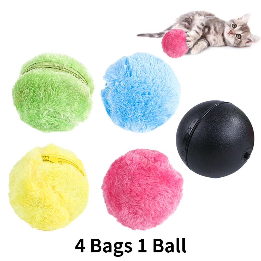 Magic Roller Ball Activation Automatic Ball Dog Cat Interactive Funny Floor Chew Plush Electric Rolling Ball Pet Dog Cat Toy