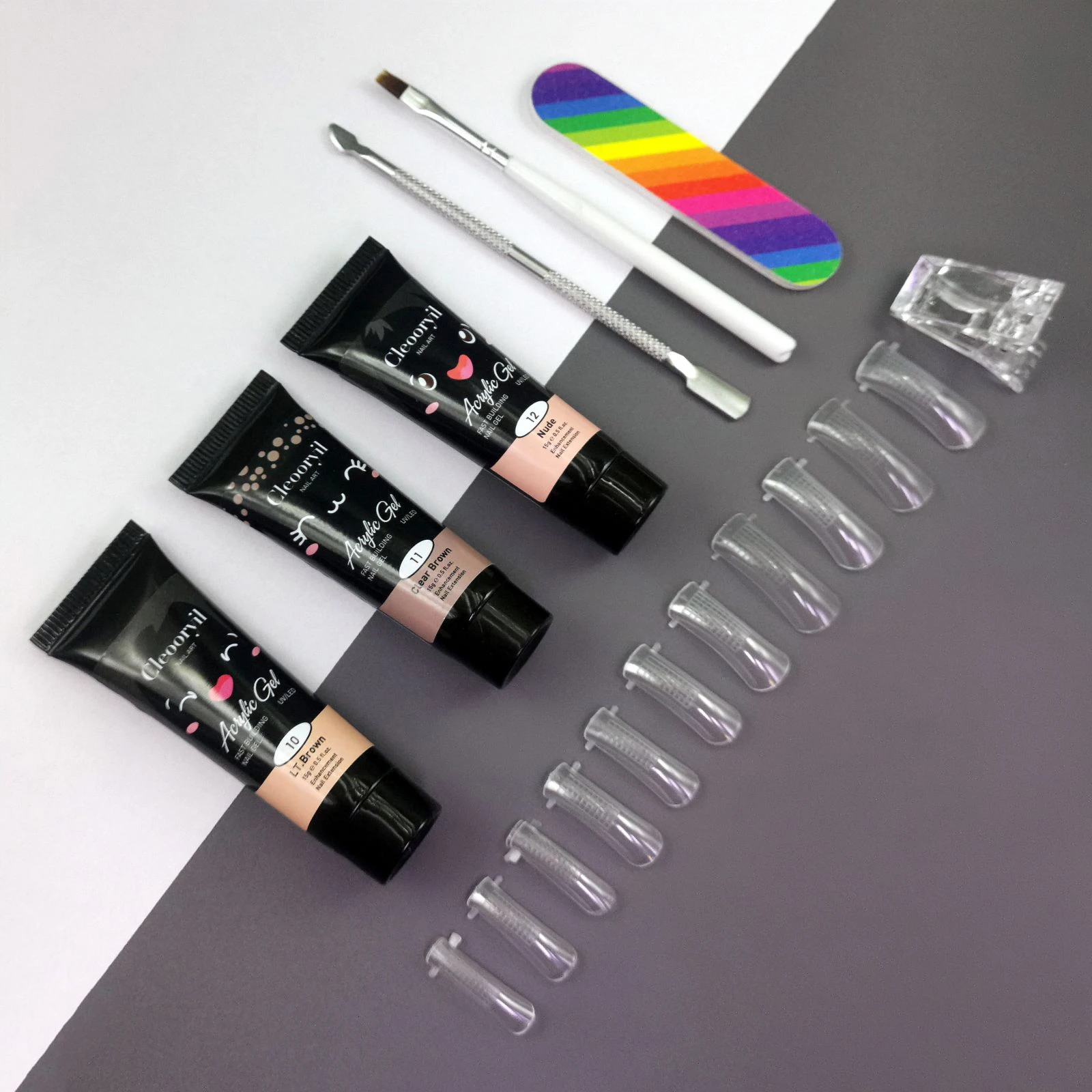 Набор из 8 шт. 15 мл гель для наращивания ногтей полуперманентный стартовый