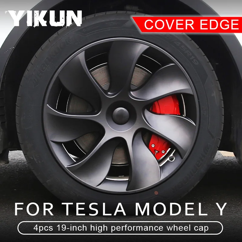 

Колпачок ступицы для Tesla Model Y 2021 2022 4 шт., оригинальная автомобильная сменная колпачок ступицы 19 дюймов, аксессуары с полным покрытием