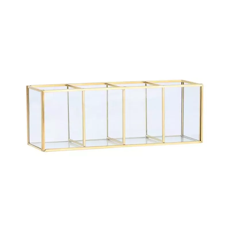 

Makeup Brush Storage Box Transparent Cosmetics Container Ring Pencil Lipstick Holder Transparent Glass Makeup Brush Storage Box