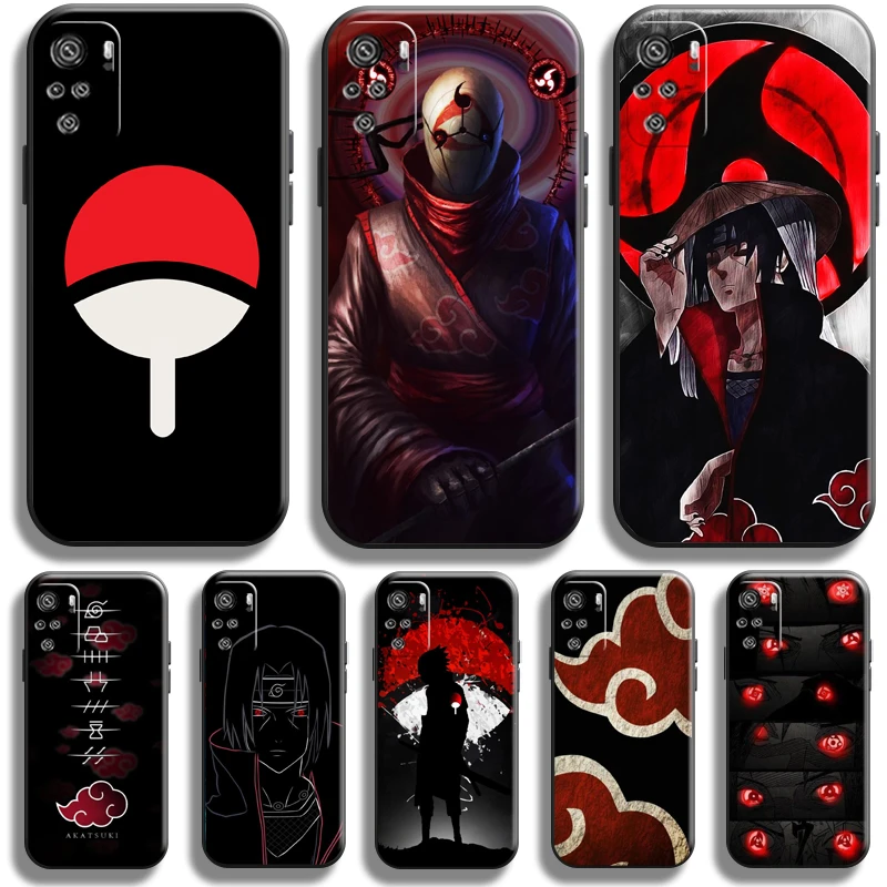 

Naruto Akatsuki Uchiha Itachi Phone Case For Xiaomi Redmi Note 10 10S Pro Redmi Note 10 10T 5G Liquid Silicon Carcasa TPU Soft