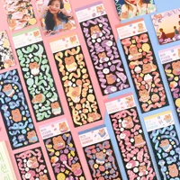 5 packs painted cute bear series notebook journal stickers korean sticker planner pvc waterproof cute diy stickers