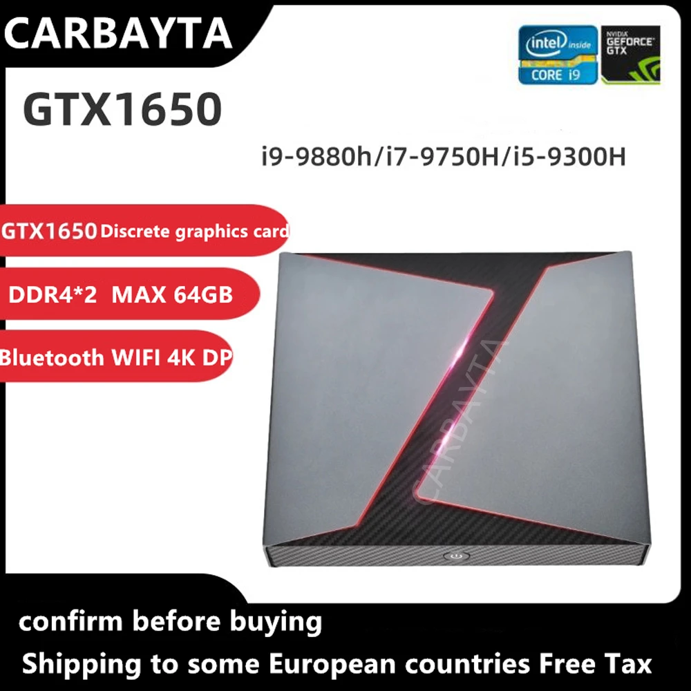 2022 игровой мини-ПК Intel I9 9880H I7 9750H I5 9300H GTX 1650 2 * DDR4 NVMe SSD настольный компьютер NUC Windows