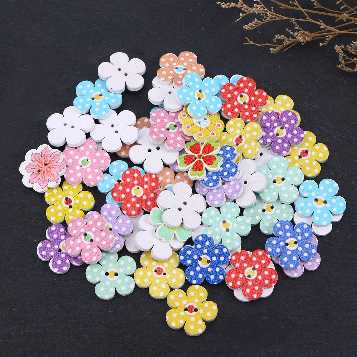 

Button Wood Wooden Buttons Novelty Flower Shape Assorted Coat Hole Kids Sewing Scrapbooking Manualchildren S Diy Craft Clothing