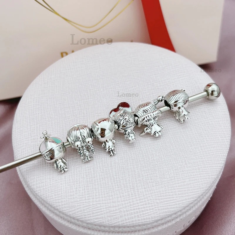 

100% 925 silver original logo 1:1 high quality ponytail girl vitality boy charm fashion couple Diy woman bracelet gift beads