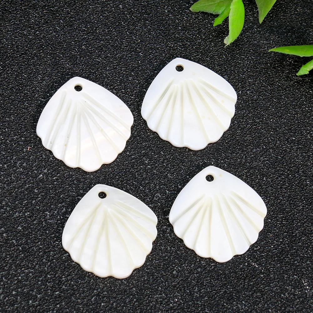 

5PC Charms Cute Genuine MOP White Mother of Pearl Shell Mussels Scallop Sector Jewelry Pendant Making Necklace Craft Female Gift