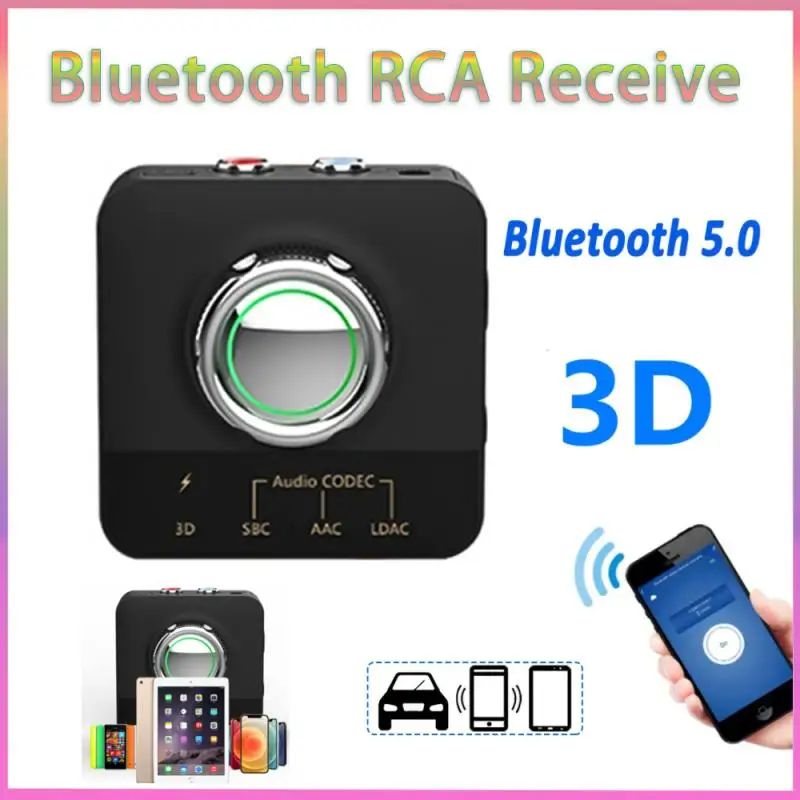 

Bluetooth 5.0 Receiver Transmitter 3D Stereo AUX 3.5mm 3.5 Jack RCA Wireless Audio Adapter Dongle With Mic For TV PC Car Speaker