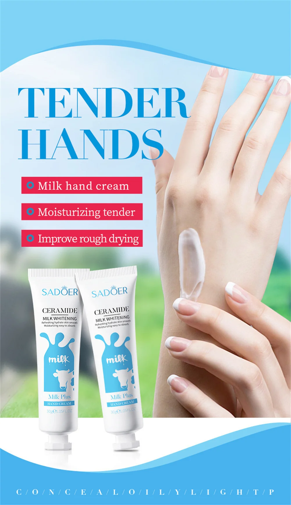 Moisturizing Hydrating Nourishing Hand Cream Whiten Lighten Hand Lines Milk Hand Cream Cream Mask Milk Series