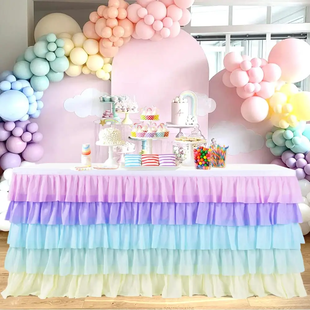 

Tulle Table Skirt Tutu Tablecloth Tableware for Baby Shower Birthday Party Decorations Banquet Wedding Home Party Table Supplies