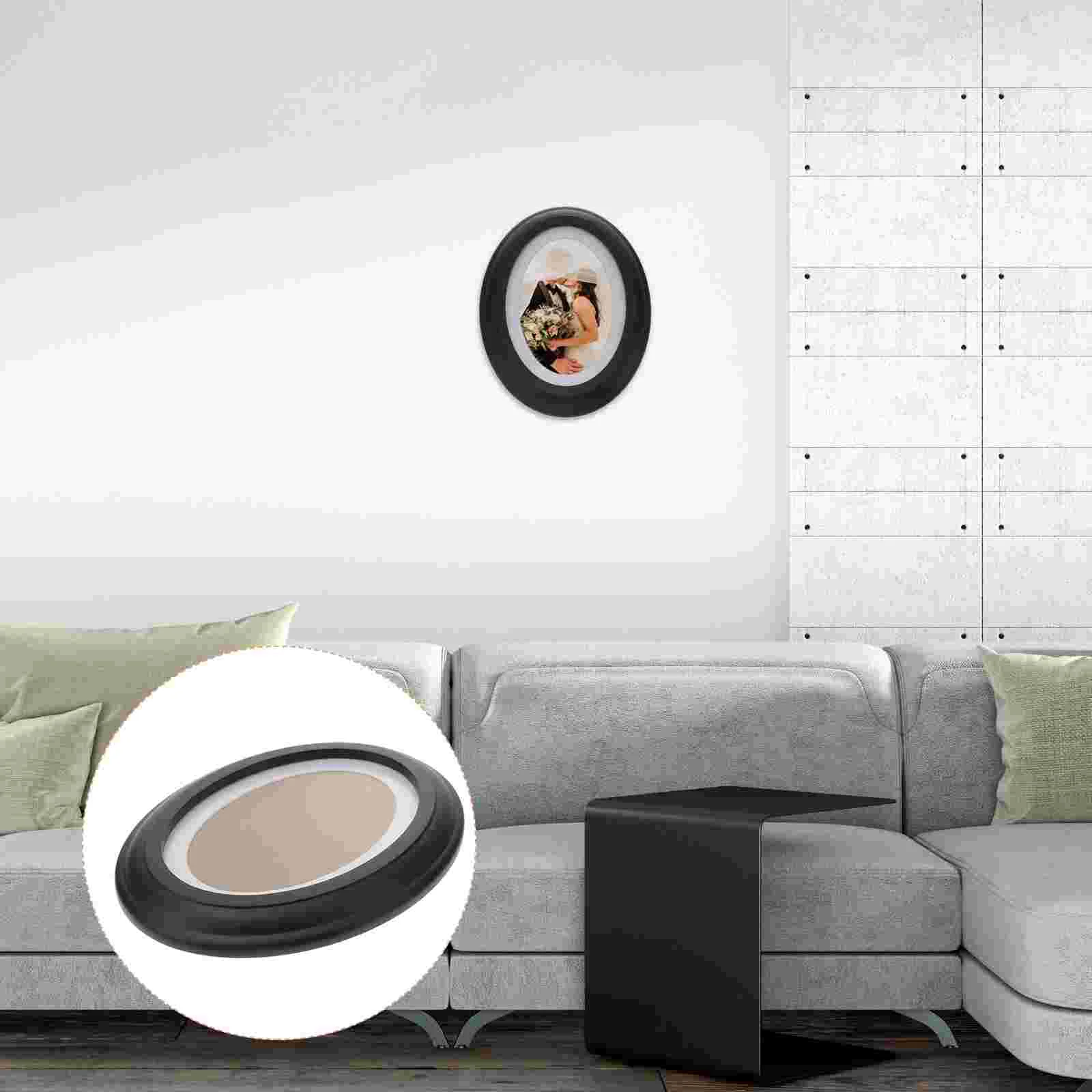 

Frame Picture Oval Photo Wood Frames Hanging Wall Decoration Tool Decorating Wooden Home Hand Made Vintage Classic Black 5X7