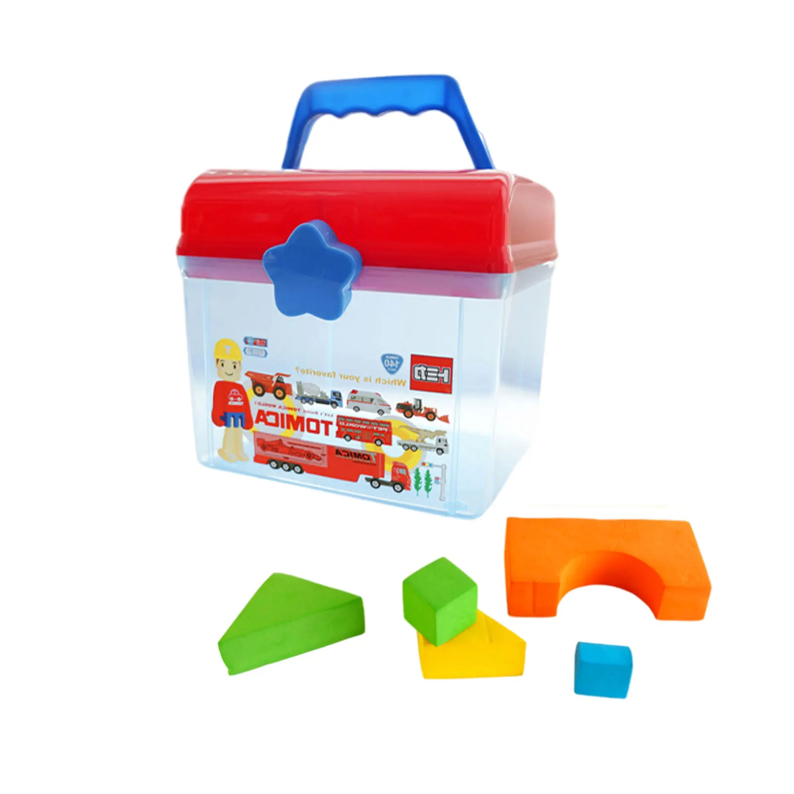 

Многофункциональный пластиковый контейнер для хранения, прозрачная пластиковая коробка для шитья, синий ящик для инструментов для искусст...