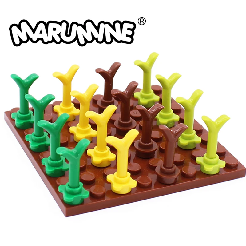 

MARUMINE DIY Fruits Food Grass Bud 33183 100PCS MOC Classic Bricks Carrot Top Twig Compatible Building Blocks Parts Accessories