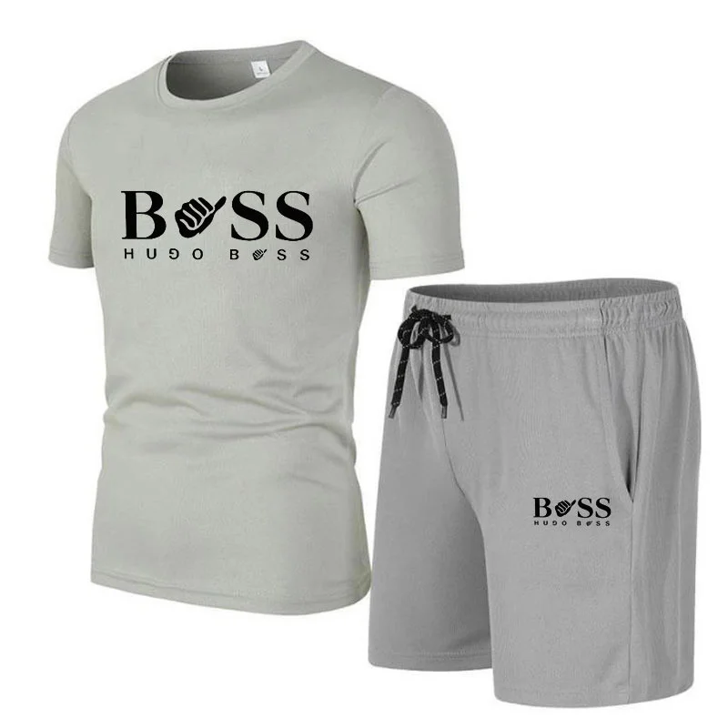 2023 New men's summer fashion luxury sports suit T-shirt shorts fresh breathable casual jogging suit quality popular sportswear